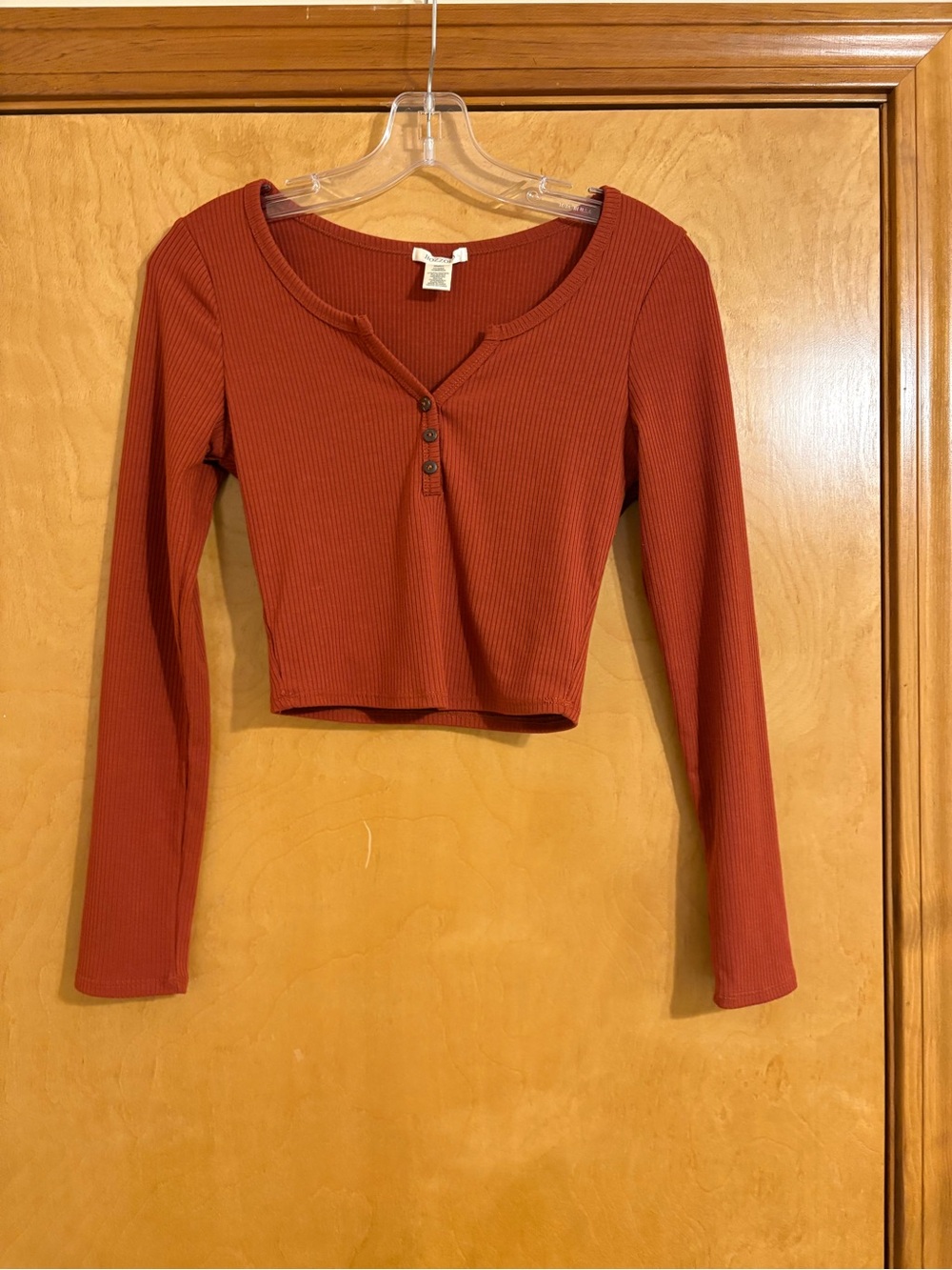 Bozzolo Orange Button Crop Top